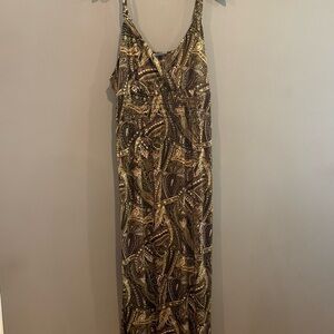 *GENTLY WORN* Avenue Plus Size 26/28 Paisley Spaghetti Strap Cinched Maxi Dress
